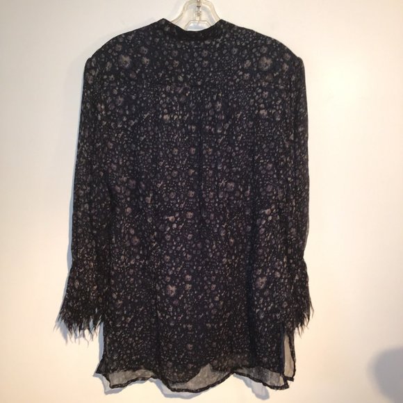 Catherine Malandrino Floral Ruffle Silk Blouse - Picture 9 of 15